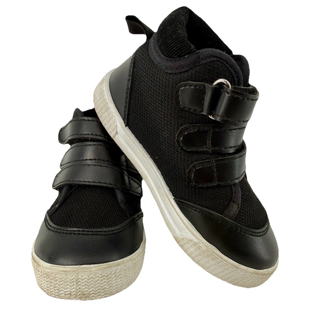 Triple‎ Secure-Strap High-Top Sneakers for Toddler Boys Black Muyguay Size 9